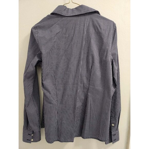 Van Heusen Womens - Plaid Button down Navy shirt. Size Small. Prefect condition. - Picture 4 of 4